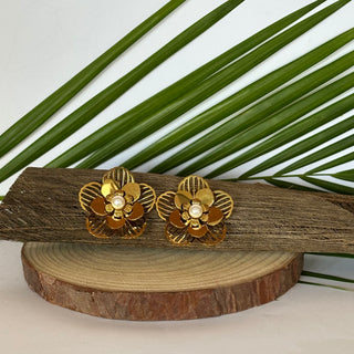Boucles d’oreilles fleur "Louise" - Acier inoxydable