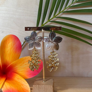 Boucles d’oreilles nacre - Acier inoxydable - Fait main