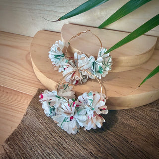 Boucles d’oreilles fleuris "Puanui" motifs - Cuivre