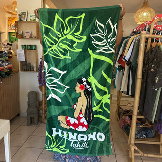 Serviette de plage - Hinano - Monoi green