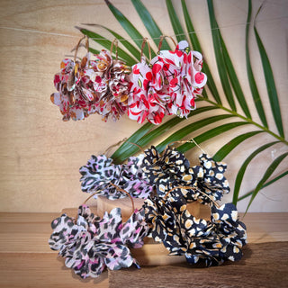 Boucles d’oreilles - Fleurs en tissu "Puanui XL" - Cuivre