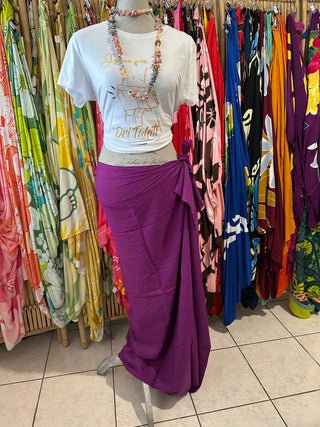 Paréo Long mauve - 100% Fibranne