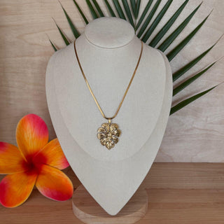 Collier - Feuille tropicale "Herea" - Acier inoxydable