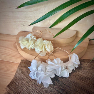 Boucles d’oreilles fleuris "Puanui" uni intense - Cuivre