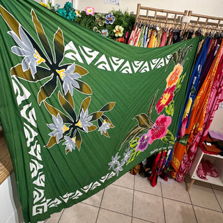 Paréo long motifs - Vert