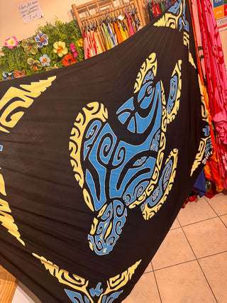 Paréo long motifs - Noir