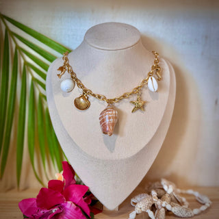 Collier breloques "Ana" - Acier inoxydable doré