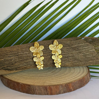 Boucles d'oreilles - Fleurs tropicales - "Tainatoru Nui"- Acier Inoxydable
