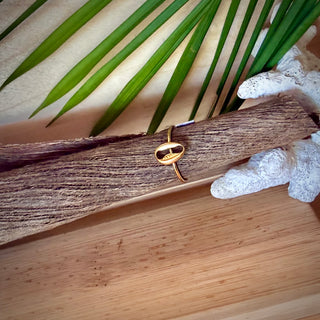 Bague ajustable minimaliste - "Le coquillage de Mia" - Acier inoxydable