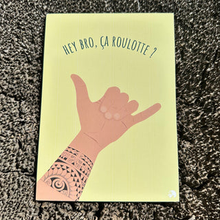 Carte postale - Hey bro, ça roulotte - Dépôt vente