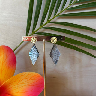 Boucles d’oreilles nacre - Acier inoxydable - Fait main