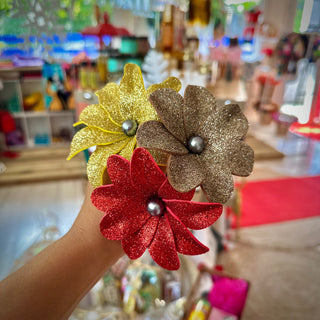 Fleurs pailletées - M4 - Plusieurs coloris