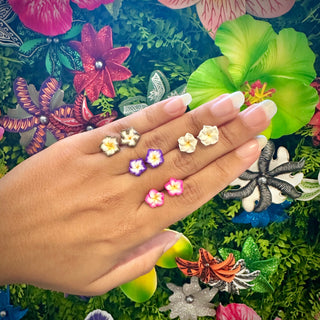 Boucles d’oreilles frangipanier "Tehani" - Silicone