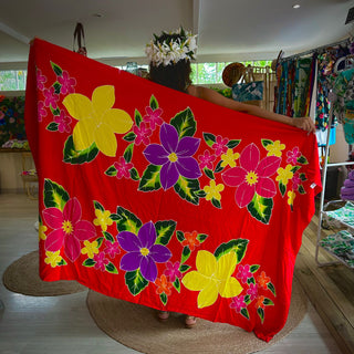 Paréo long - Puaioio nui - Red