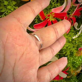 Bague ajustable feuille tropicale "Maira" - Acier inoxydable