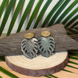 Boucles d’oreilles feuille de Ape - Acier inoxydable - Fait main