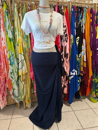 Paréo long - Bleu marine