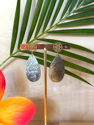 Boucles d’oreilles nacre - Acier inoxydable - Fait main