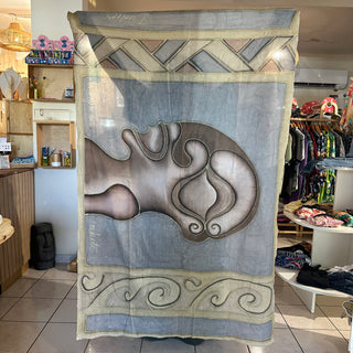 Paréo Artisanal Rangiroa - 100% Coton - Tiki Brown
