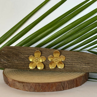Boucles d'oreilles - Fleur tropicale "Delphine" Acier inoxydable
