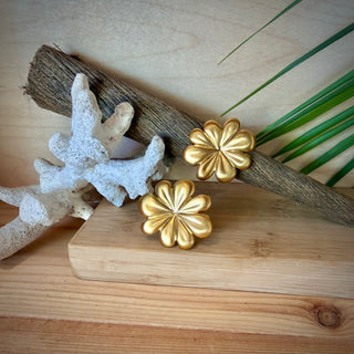 Bague ajustable Fleur "lis" - Acier inoxydable