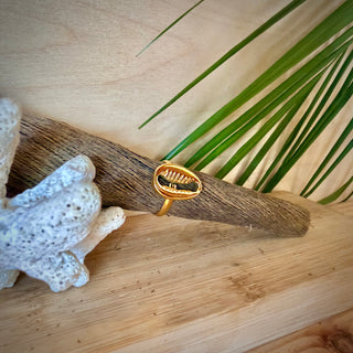 Bague ajustable coquillage "Corine" - Acier inoxydable