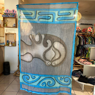 Paréo de Rangiroa - 100% coton - Tiki Blue