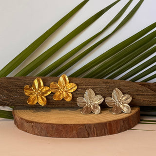 Boucles d'oreilles - Fleur tropicale "Taina" - Acier Inoxydable