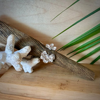 Bague ajustable - Fleur Tropicale - Toi & Moi "Aly" - Acier inoxydable