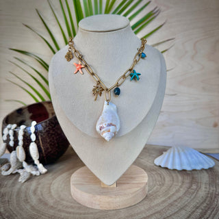 Collier acier inoxydable coquillages - Dépôt vente