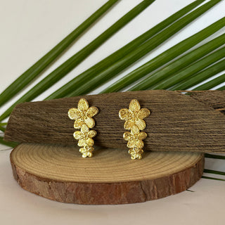 Boucles d'oreilles - Fleurs tropicales- "Tainatoru"- Acier Inoxydable