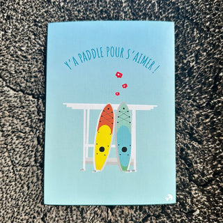 Carte postale - Y’a paddle pour s’aimer - Dépôt vente