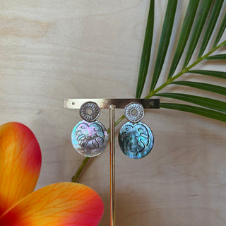Boucles d’oreilles nacre - Acier inoxydable - Fait main