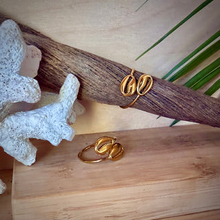 Bague coquillages - "Me and You"- Acier Inoxydable
