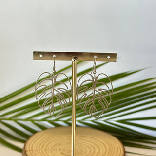 Boucles d’oreilles - Feuille tropicale "Kimi" - Acier inoxydable