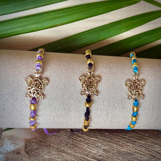 Bracelet minimaliste et ajustable - Cordon et tortue évidée | n°1