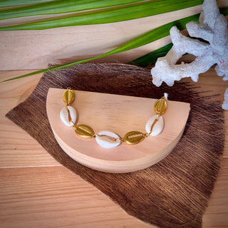 Bracelet - Coquillage cauris "Noera" - Acier inoxydable et coquillage