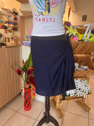 Paréo court - Bleu marrine