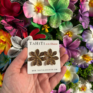 Boucles d’oreilles fleur de Tiare "Mélissa" - Acier inoxydable