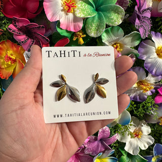 Boucles d’oreille feuille "Mélina" - Acier inoxydable