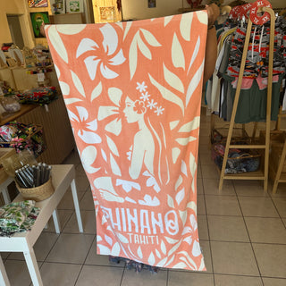 Serviette de plage - Hinano - Vaipoe burnt coral