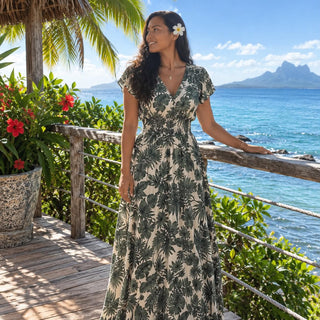 Robe - TahitiWorldwide - Hina - Olive  (TU)