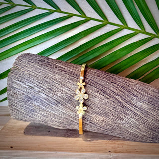 Bracelet jonc - "Le Jasmin de Sarah" - Acier inoxydable