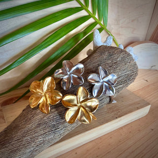 Bracelet rigide - Toi et moi Frangipanier "Aby" - Acier inoxydable