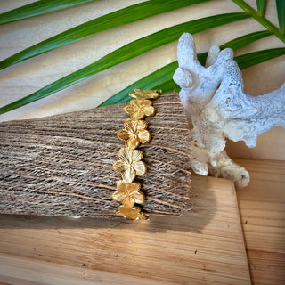 Bracelet jonc - Fleur "Tainaiti" - Acier inoxydable