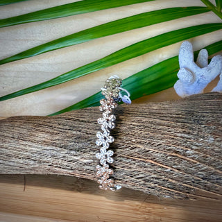 Bracelet jonc - Fleur "Margaux" - Acier inoxydable
