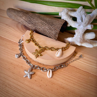 Bracelet breloques tropicales "Loïse" - Acier Inoxydable