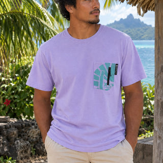 TShirt - Tahitian Outrigger - Purple Pocket