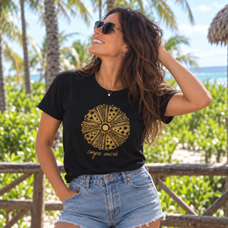 Top ample - 100% coton - Corps ancré - Oursin - Black