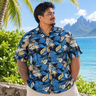 Chemise coupe slim - Te Aito - Aumoana - Beacon blue